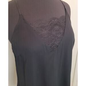 Karina Grimaldi Black Lace Blouse M Soft Goth Witchy